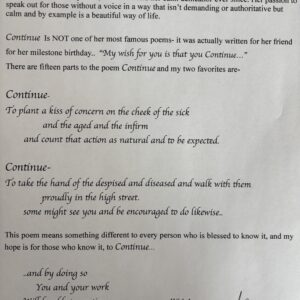Continue poem