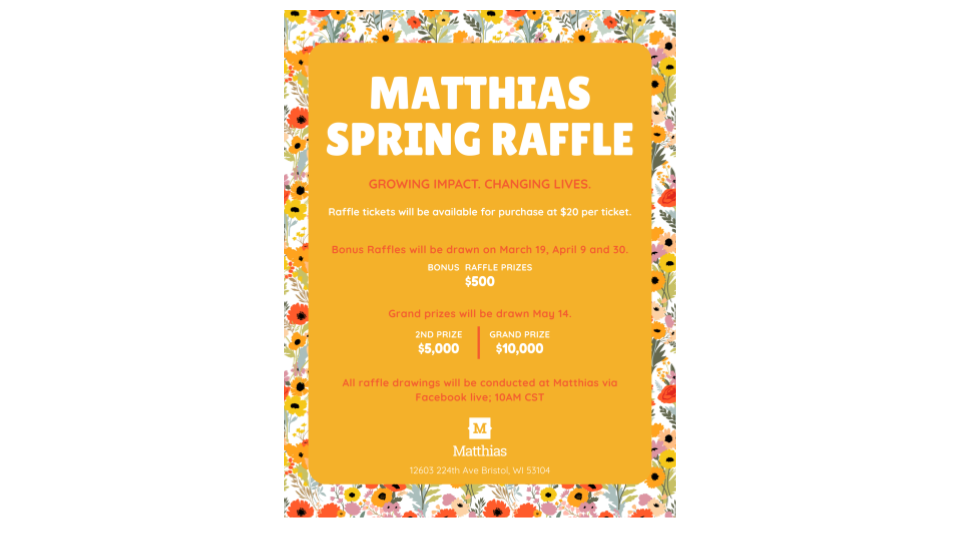 2026 Matthias Spring Raffle Flyer