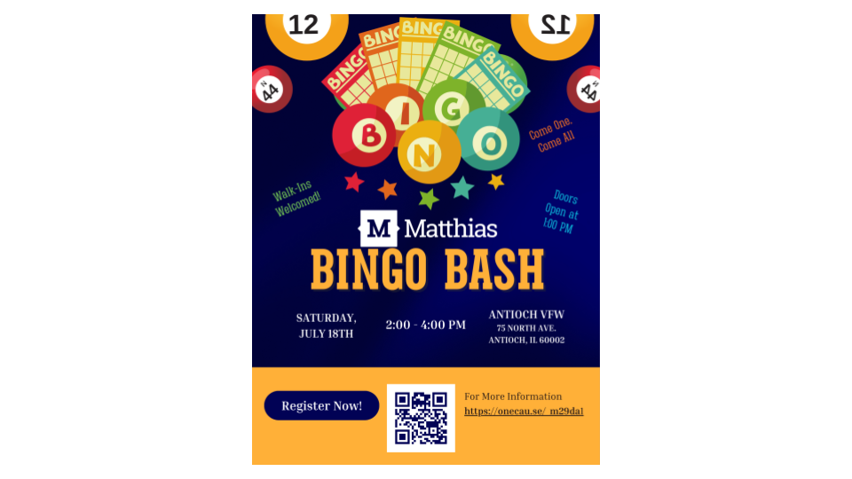 Matthias Bingo Bash Flyer